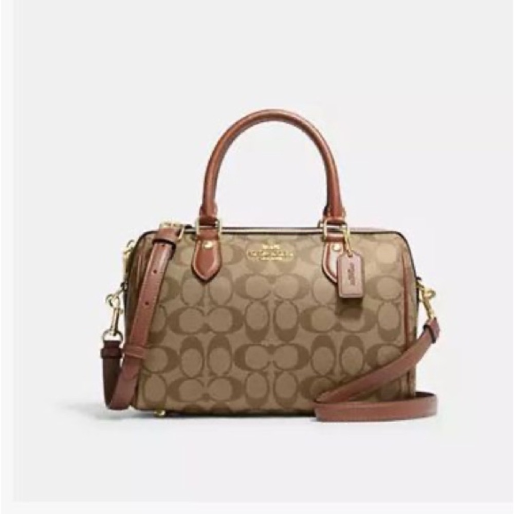 Coach Tan and Brown Signature Satchel